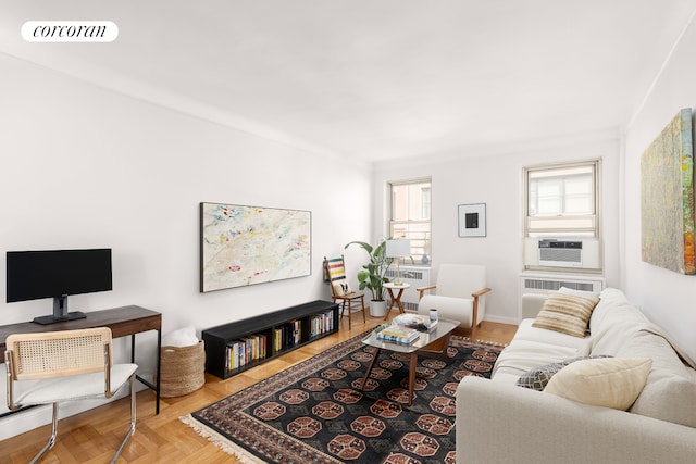 210 W 19th St Unit 2D, New York City, NY 10011 - living room featuring visible vents and cooling unit