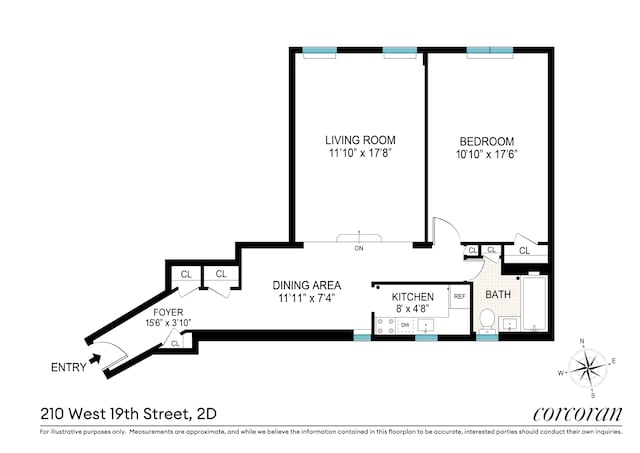 210 W 19th St Unit 2D, New York City, NY 10011 - view of layout