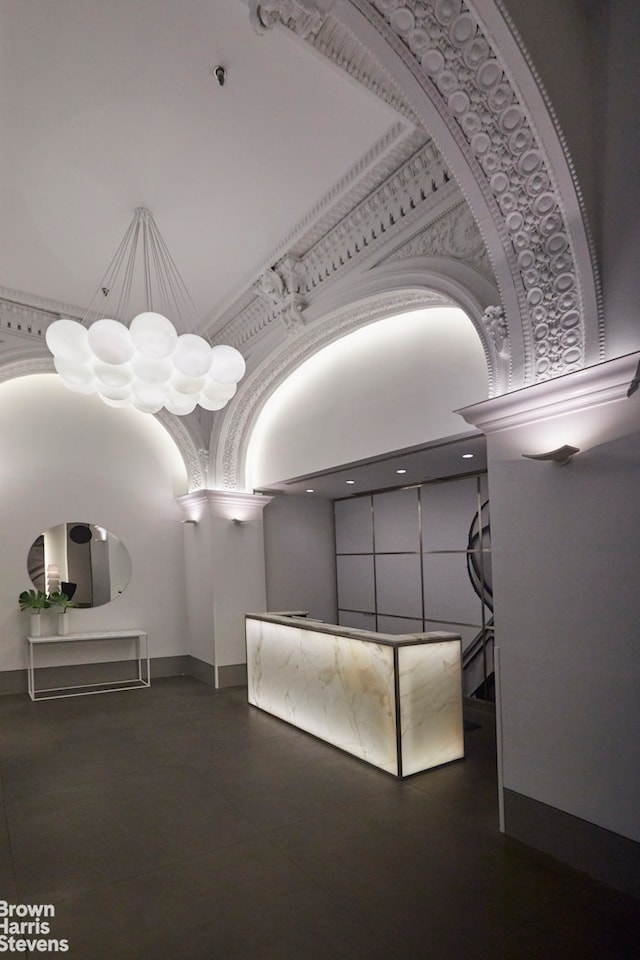 reception with a high ceiling
