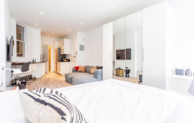 349 W Broadway Unit 9, New York City, NY 10013 - bedroom featuring light wood-style flooring and recessed lighting