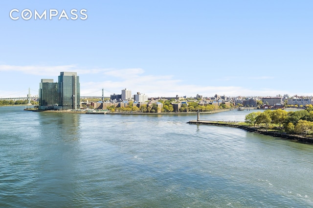 water view featuring nearby urban area