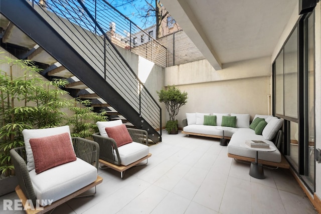143 Meserole St Unit 1A, New York City, NY 11206 - view of patio featuring an outdoor living space