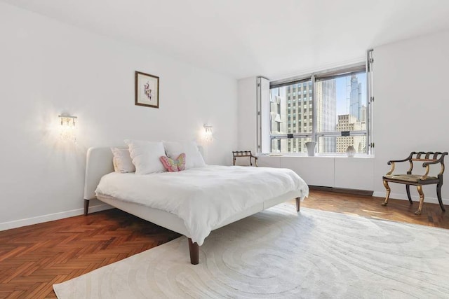bedroom with baseboards