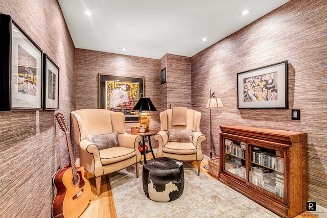 2 River Ter Unit 4-J, New York City, NY 10282 - sitting room with recessed lighting and wood finished floors