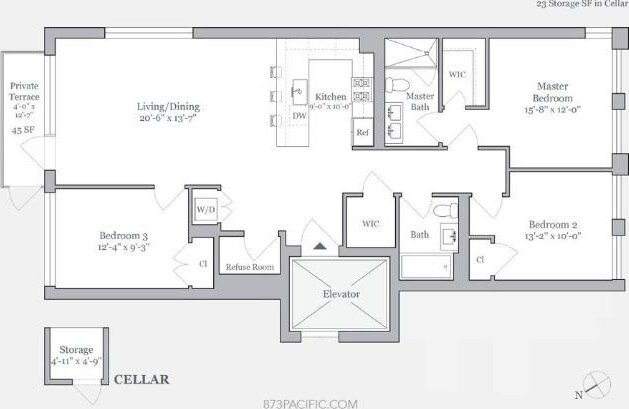 873 Pacific St Unit 2-B, New York City, NY 11238 - room layout