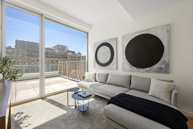 611 W 56th Street Maisonwest, New York City, NY 10019 - living room with a city view