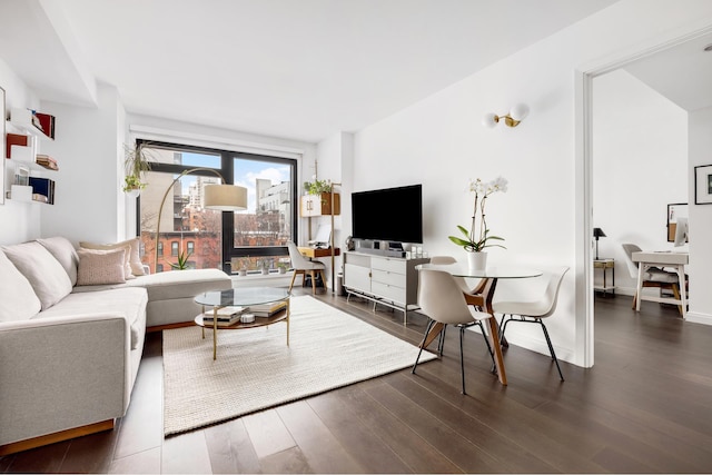 living room featuring wood finished floors