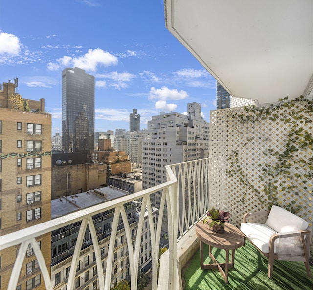 balcony with a city view