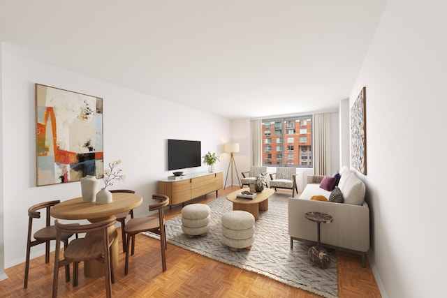 living room with baseboards