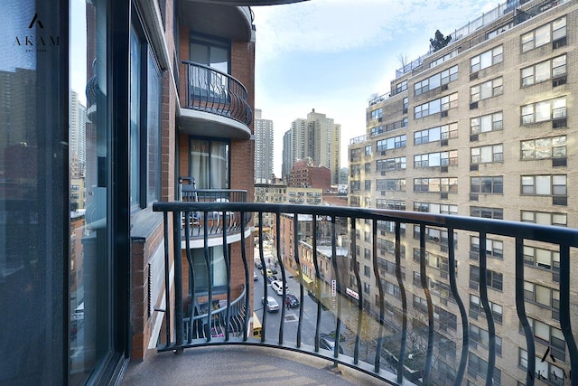 balcony featuring a city view