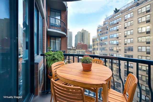 balcony with a city view
