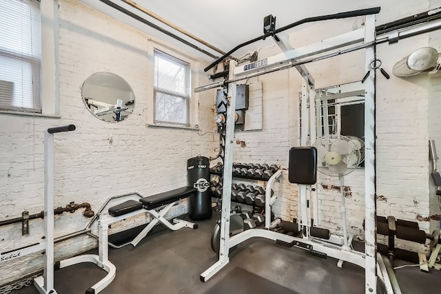 64-07 68th Ave, New York City, NY 11385 - exercise room with brick wall