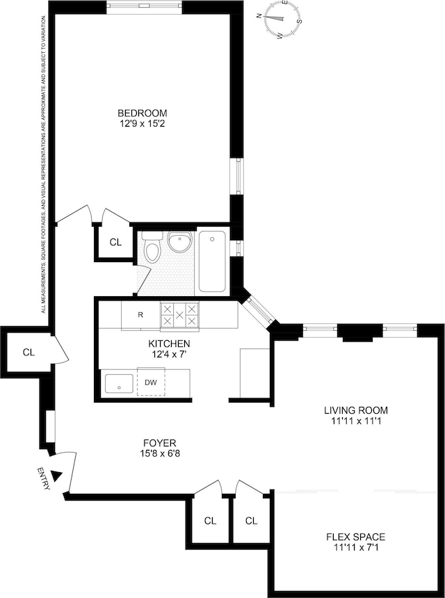 601 E 19th St Unit 2M, New York City, NY 11226 - view of property floor plan