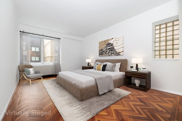 bedroom with baseboards