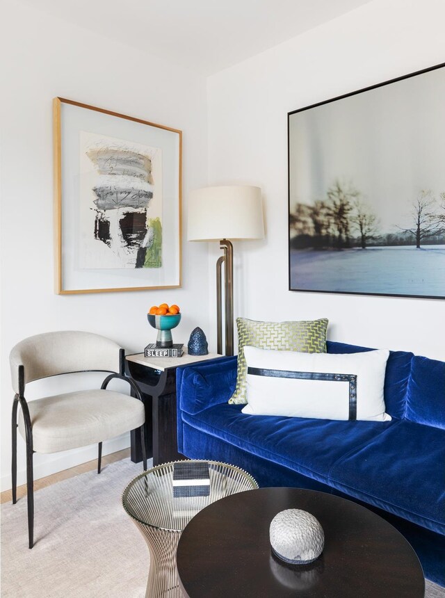 201 W 21st St Unit 11K, New York City, NY 10011 - living area featuring carpet flooring