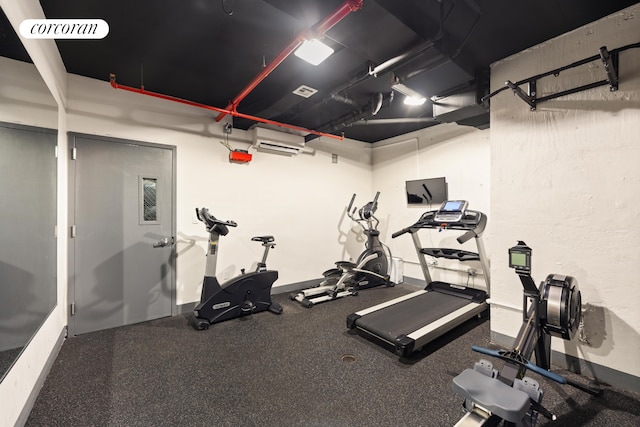 236 17th St Unit 6C, New York City, NY 11215 - exercise room featuring an AC wall unit