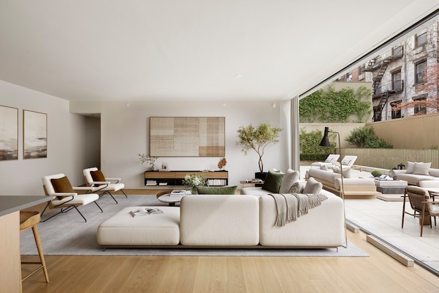 251 W 14th St Unit 1-A, New York City, NY 10011 - living room featuring wood finished floors