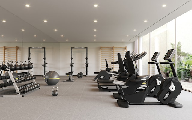 251 W 14th St Unit 1-A, New York City, NY 10011 - exercise room featuring expansive windows