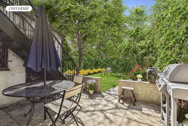 124 Kane St, New York City, NY 11231 - view of patio / terrace with outdoor dining space and area for grilling