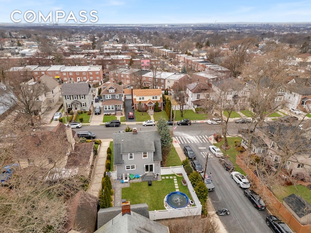aerial view with a residential view