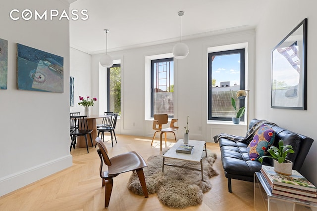129 Malcolm X Blvd Unit 3, New York City, NY 11221 - living room featuring crown molding