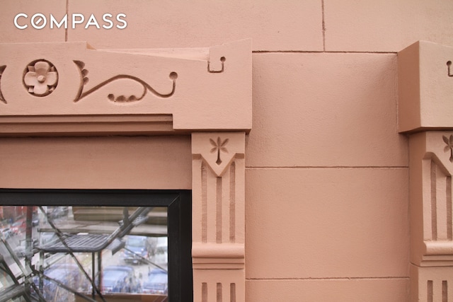 detailed view of stucco siding