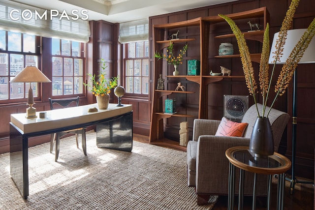 823 Park Ave Ph, Ph, New York City, NY 10021 - office space with plenty of natural light, ornamental molding, and wood finished floors