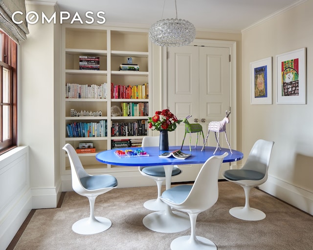 823 Park Ave Ph, Ph, New York City, NY 10021 - carpeted dining area with ornamental molding and baseboards