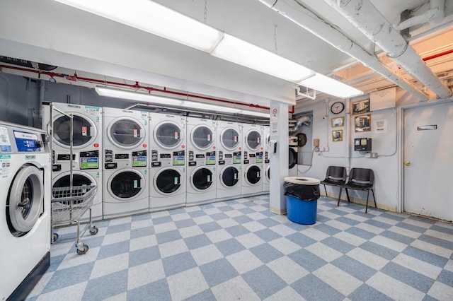 54 E 8th St Unit 6-L, New York City, NY 10003 - shared laundry with stacked washer and clothes dryer and washer and dryer