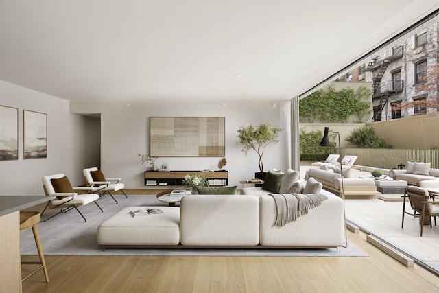 living room featuring wood finished floors