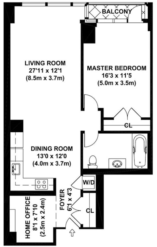 1600 Broadway Unit 17A, New York City, NY 10019 - floor plan / room layout