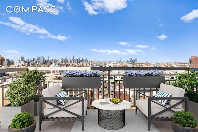 balcony with a city view