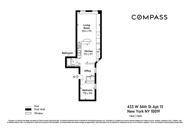 433 W 54th St Unit 1, New York City, NY 10019 - plan