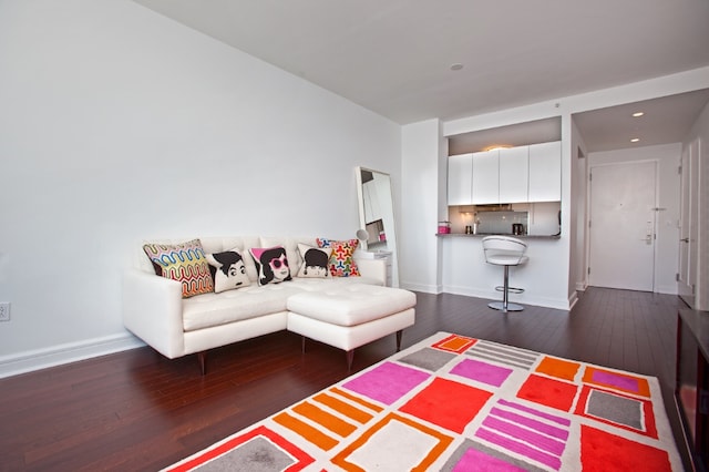 100 Riverside Blvd Unit 11J, New York City, NY 10069 - living area with hardwood / wood-style floors and recessed lighting