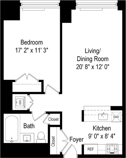 100 Riverside Blvd Unit 11J, New York City, NY 10069 - view of room layout
