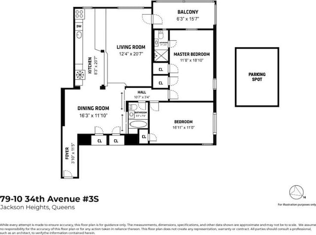 79-10 34th Ave Unit 3S, New York City, NY 11372 - property floor plan
