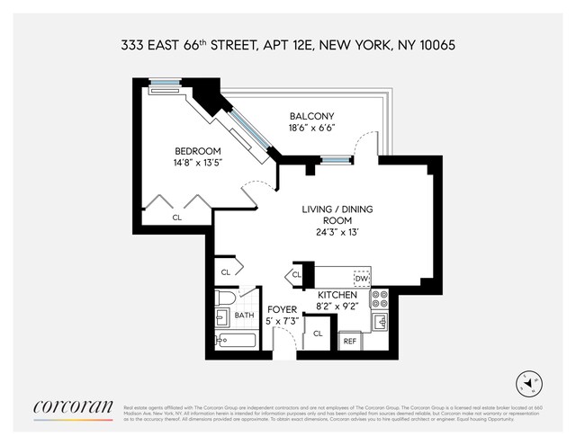 333 E 66th St Unit 12E, New York City, NY 10065 - floor plan / room layout