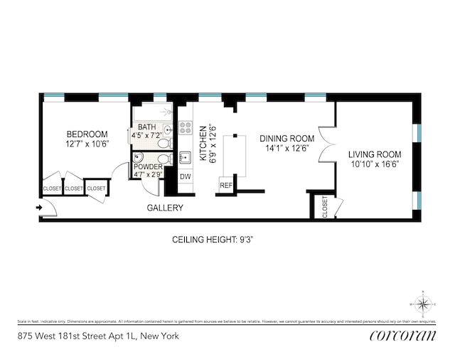875 W 181st St Unit 1L, New York City, NY 10033 - home floor plan