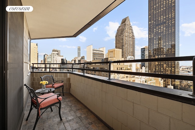 balcony with a view of city