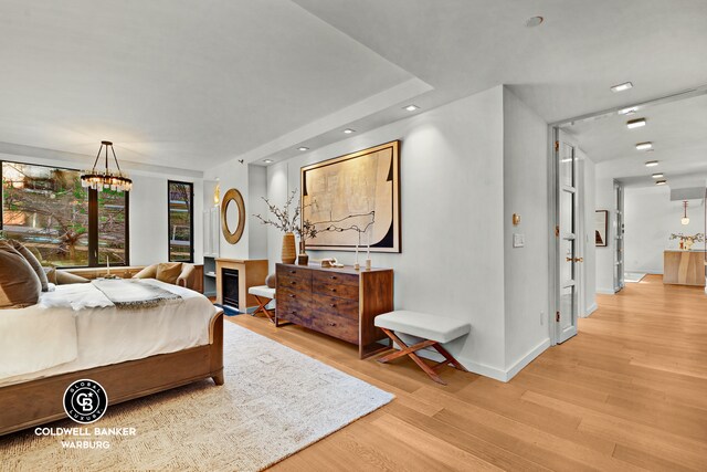 212 E 95th St Unit 2Ab, New York City, NY 10128 - bedroom with light wood-style flooring, baseboards, and recessed lighting