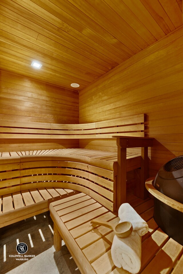 212 E 95th St Unit 2Ab, New York City, NY 10128 - sauna featuring wood walls and wood ceiling