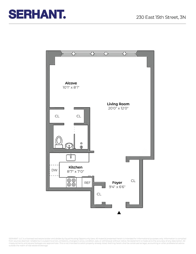 230 E 15th St Unit 3N, New York City, NY 10003 - floor plan / room layout