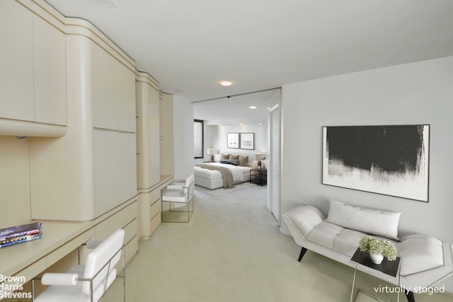 330 E 38th St Unit 51Ef, New York City, NY 10016 - bedroom with light colored carpet and recessed lighting