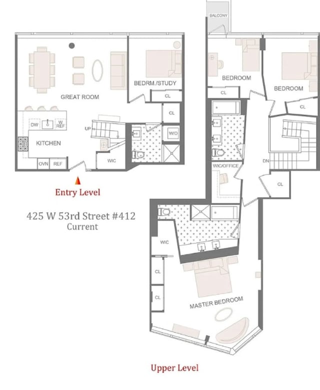 425 W 53rd St Unit 412, New York City, NY 10019 - floor plan