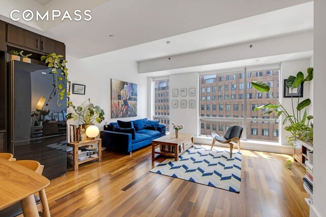 150 Myrtle Ave Unit 805, New York City, NY 11201 - living room featuring light wood finished floors