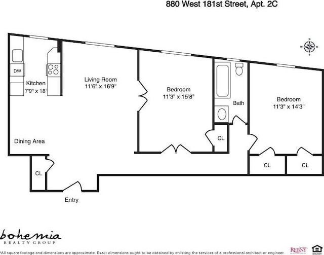 880 W 181st St Unit 2-C, New York City, NY 10033 - floor plan