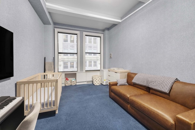 260 Park Ave S Unit 9Bc, New York City, NY 10003 - living room featuring carpet floors and a textured wall
