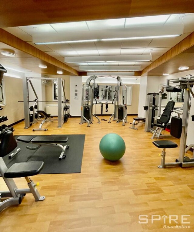 99 John St Unit 2504, New York City, NY 10038 - gym with wood finished floors