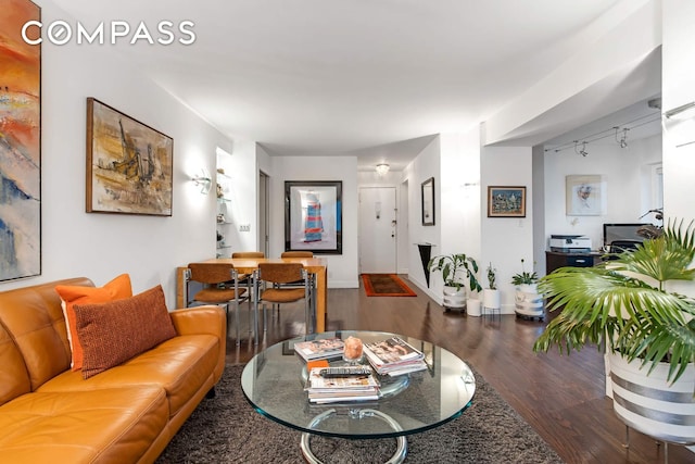520 E 76th St Phc, Phc, New York City, NY 10021 - living room featuring wood finished floors and track lighting