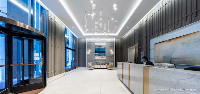welcome area featuring a high ceiling